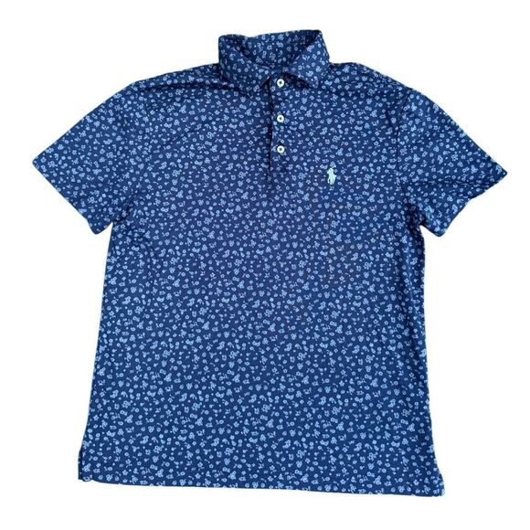 Ralph Lauren Men's Slim Fit Soft-Touch Polo in Tossed Navy Floral Size Small - Picture 5 of 9